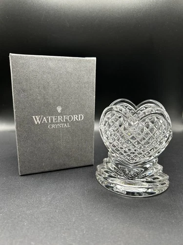 VINTAGE WATERFORD CRYSTAL HEART SHAPED VASE/TRINKET BOWL With Box