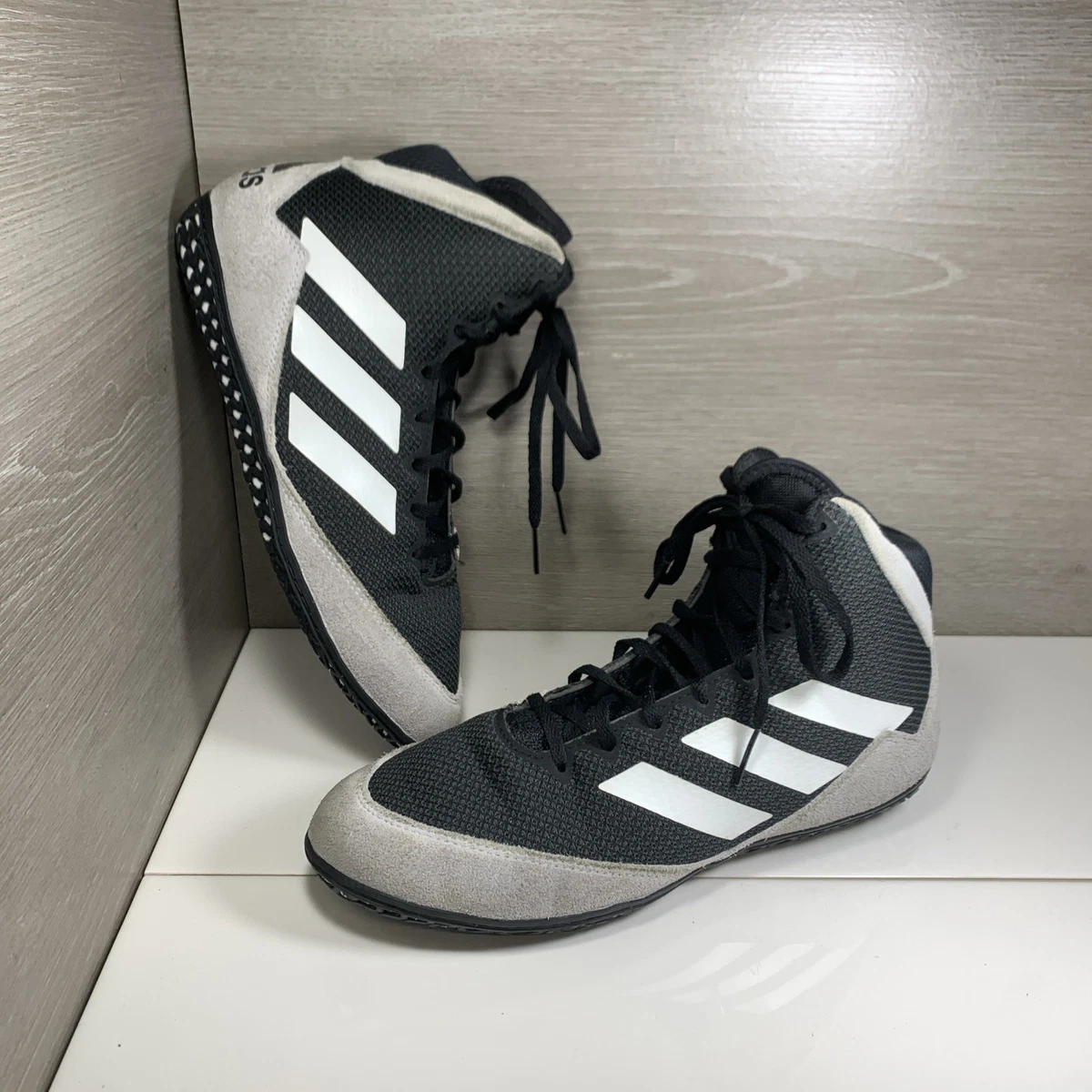 Adidas Wrestling Shoes Mens Size 8.5 Black Gray High Top Mesh Suede FZ5381 Sole adidas Wrestling Black for Sale | Authenticity Guaranteed | eBay main image 3