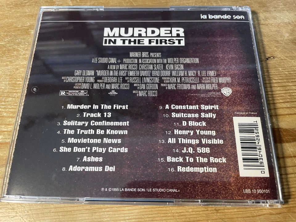 MURDER IN THE FIRST (Christopher Young) OOP La Bande Son Score Soundtrack CD EX - Image 2 of 2