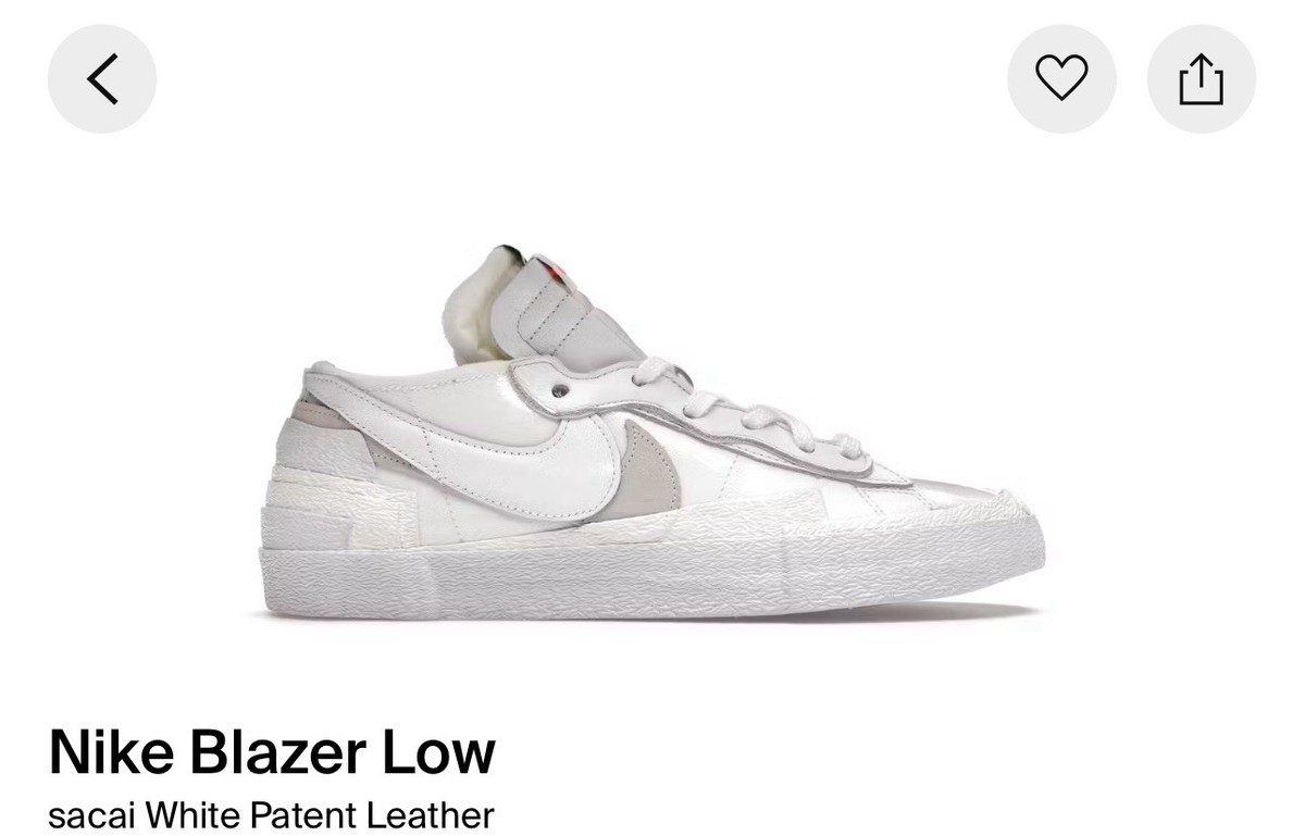 Nike Blazer Low Sacai White Patent Leather Men