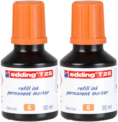 2x edding T 25 Permanentmarker Nachfülltinte orange 30 ml