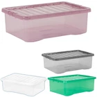 Wham Plastic Stackable Large Storage Box with Lid Nestable Container Boxes 32L