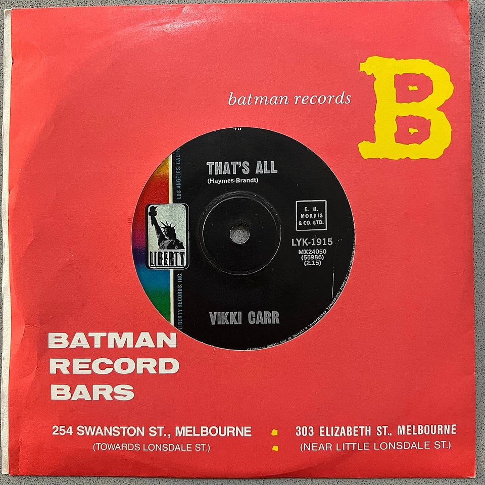 Vinyl Record 7" 45 - Vikki Carr: It Must Be Him + That's All - 1967 - Image 4 of 4
