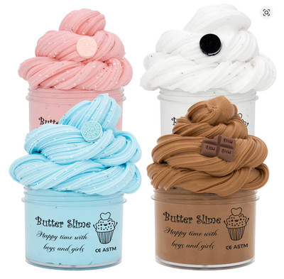 Chocolate Cookie Butter Slime Kit Scented Fluffy Putty DIY Clay Kids Toy