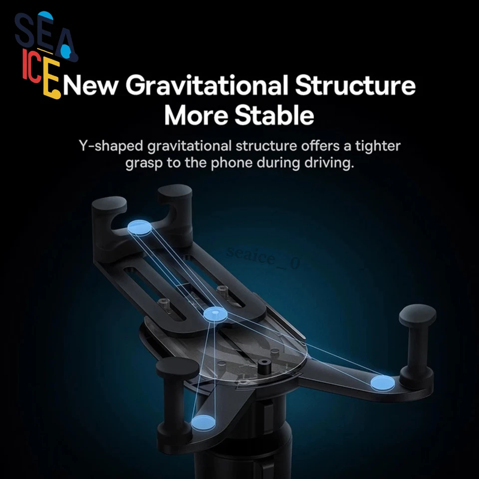 Baseus Auto Clamp Car Phone Holder | Gravity Air Vent Holder | Silicone Grip - Image 4 of 4