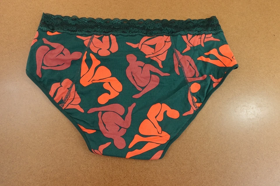 Joyja Womens Size 2X Green Printed Lace Trim Period Panty Bikini Panty NWT - Image 4 of 4