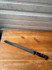 Vintage F. Dick Meat Bread Carving Slicing Knife Made Germany 12" Blade