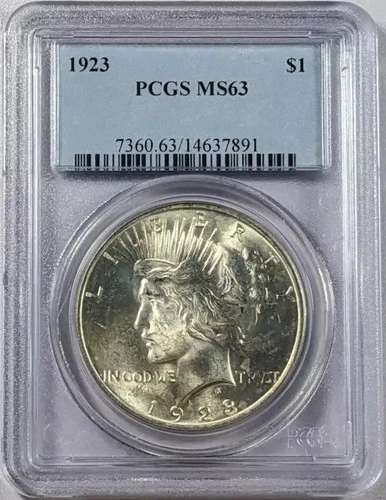 1923 P Peace Silver Dollar PCGS MS-63