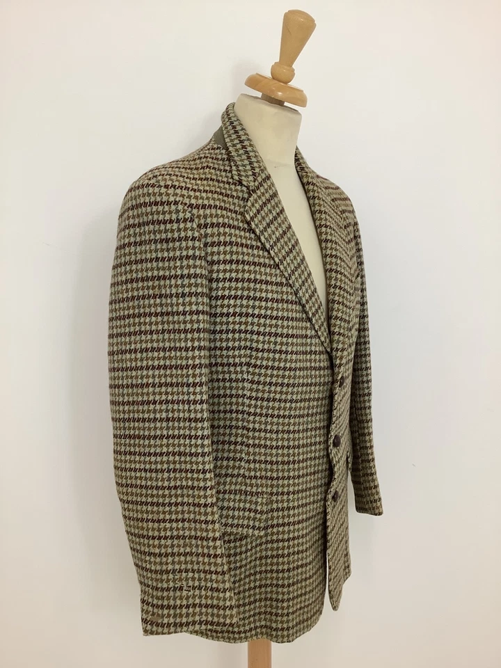 Vintage 1930's Harris Tweed blazer antique Dale Clothes dogtooth wool jacket #V1 - Image 2 of 4