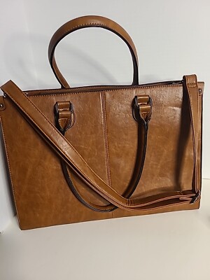 Lovevook Padded Laptop Computer Tote Bag for Women Waterproof Leather WiFi