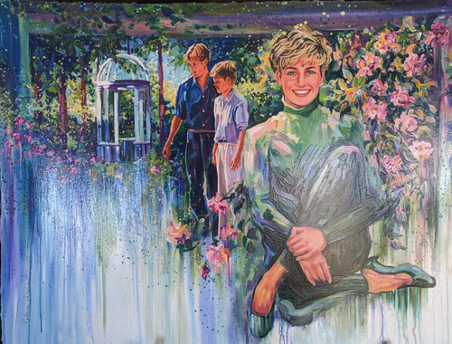 Rebecca Hardin English Rose Princess Diana Limited Edition XCI/CC Siebdruck