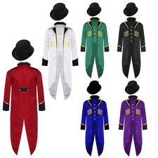 Kids Tuxedo Long Sleeves Steampunk Uniform Tailcoat Performance Halloween Coat