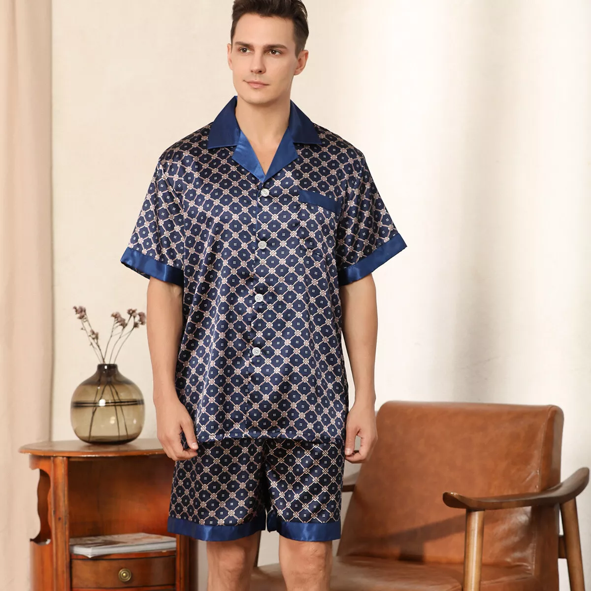 Mens summer hotsell short pajama sets