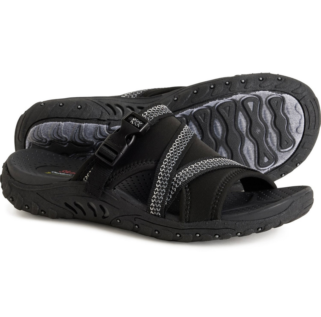 Skechers Womens Reggae Slide Thru Comfort Sandals