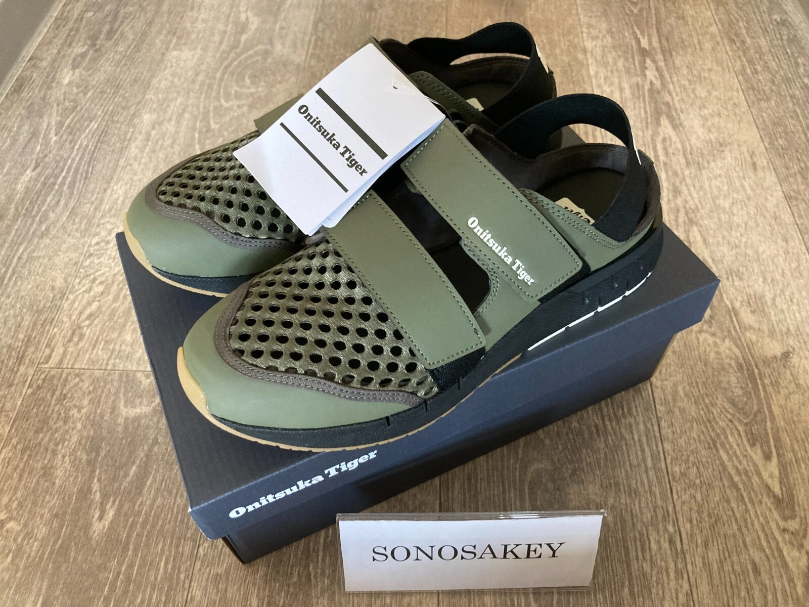 ASICS Sandalo Onitsuka Tiger REBILAC 1183A966 300 VERDE MANTELLO nuovo con scatola dal Giappone