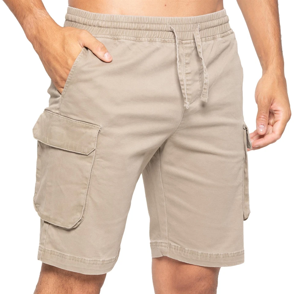 Pantalones Cortos Enzo Cargo Para Hombres Algodón Carga Combate Trabajo Elastizados Medio Pantalones Elásticos Foto 3 de 4