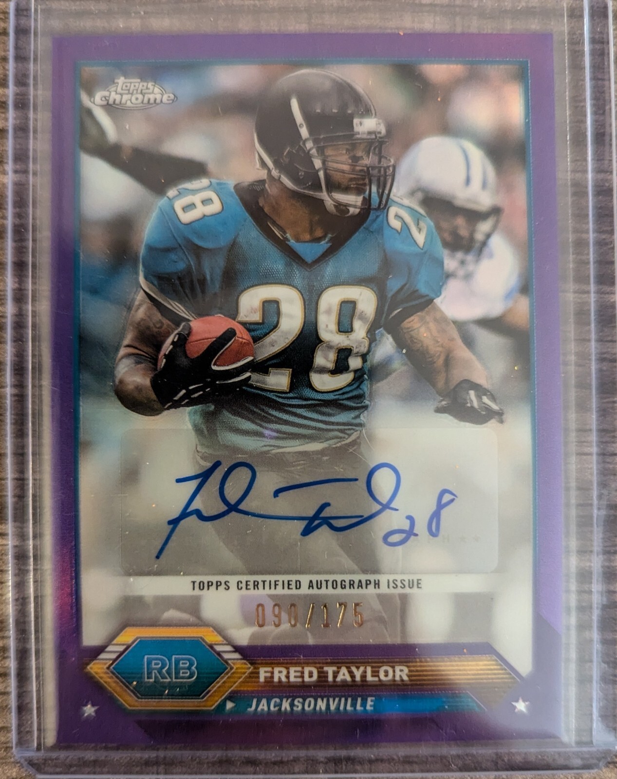 Fred Taylor 2023 Topps Composite Chrome Autograph Auto Purple Refractor /175