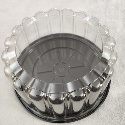 10''  2-3 Layer Round Disposable Cake Display Container with Clear Dome Lid 5 Pk