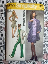 Simplicity 8870 Misses' Overblouse Mini-Skirt Pants & Jacket Size 12 Bust 34 Cut