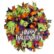 Halloween wreath decoration for front door, Halloween Swag, Spider Halloween Dec