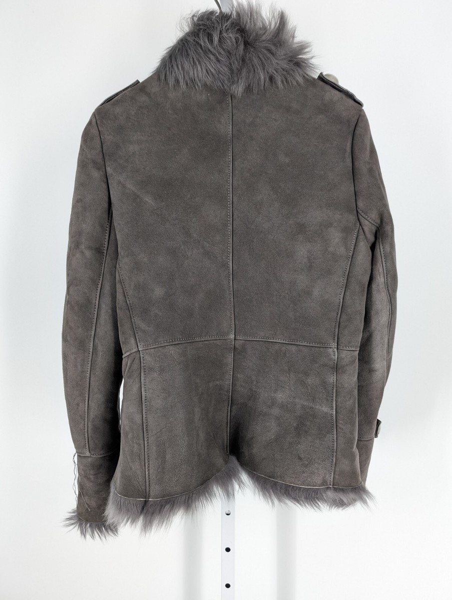 Karl Donoghue Shearling Fur Leather Shawl Asymmetric Jacket Karl Donoghue Shearling Fur Leather Shawl Asymmetric Jacket