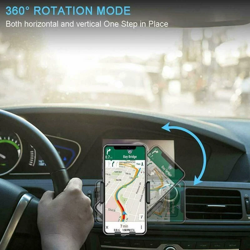 Автомобильное зарядное устройство с автоматическим зажимом 15 Вт для быстрой зарядки держатель телефона на приборную панель вентиляционную решетку - Изображение 4 из 4