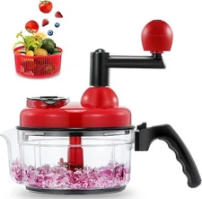Hand Food Chopper, Quick Manual Vegetable Processor, Easy To Clean Rotary