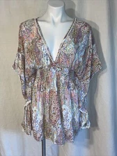 Victoria's Secret Caftan Boho Paisly Swim Cover Up Size l large Festival Vibe