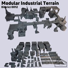 Modular Industrial Terrain - District 0012 | 3D Printed Sci-Fi for 28mm Wargames