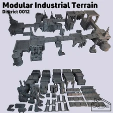 Modular Industrial Terrain - District 0012 | 3D Printed Sci-Fi for 28mm Wargames