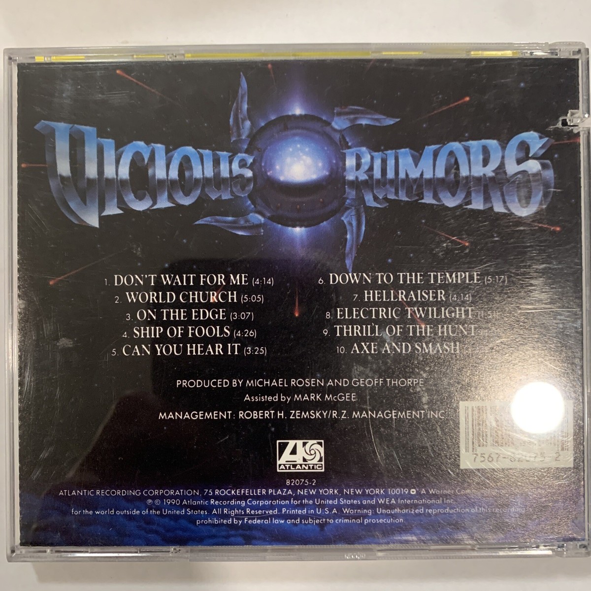 Vicious Rumors – Vicious Rumors CD 1990 Atlantic – 7 82075-2
