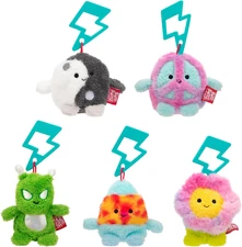 3.5-Inch Retrobumz Plush Keychain Assortment - Yin Yang Josh, Peace Symbol MEGS,