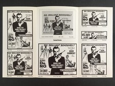 V RARE Brochure Poster Ad Sean Connery James Bond Dr No Thunderball Double Bill