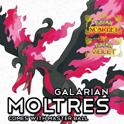 Shiny/non-shiny Galarian Moltres 6IV Pokémon Scarlet/violet 100