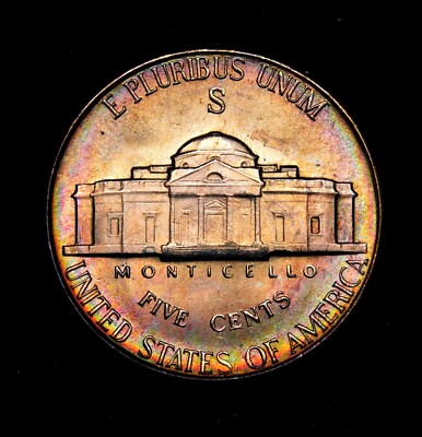 1945-S Jefferson Nickel  Gem BU Pretty Colore