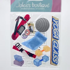 Jolee's Boutique Yoga Class Mat Weights Ball 9 Piece Scrapbooking Stickers