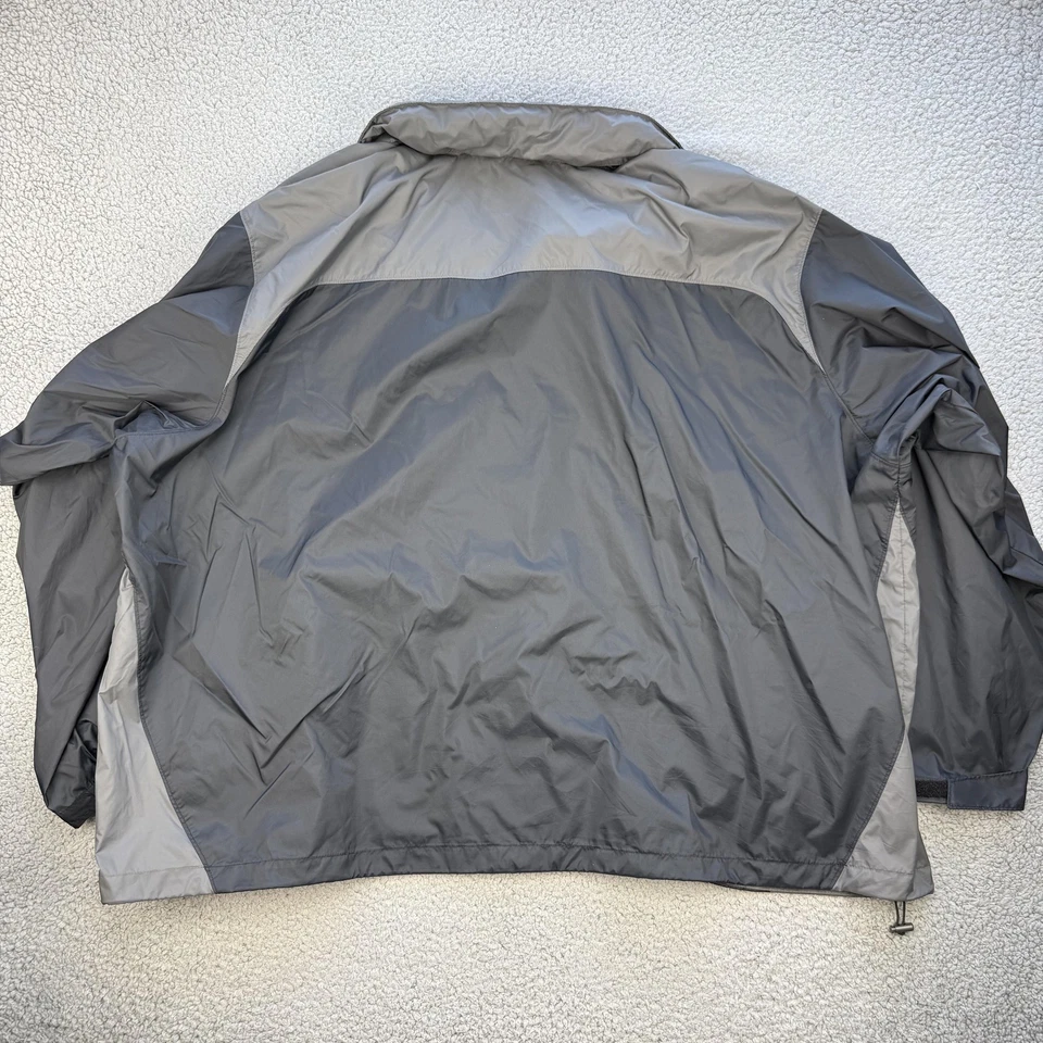 Columbia Jacket Mens 6X Gray Two Tone Lightweight Windbreaker Stowaway Hood - Image 3 of 4