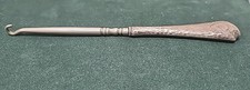Ornate Antique Edwardian Style Sterling Silver Button Hook 3.5 Inches