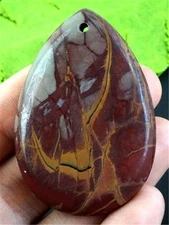 EX36033 48x33x6mm Natural Noreena Jasper Teardrop Pendant Bead