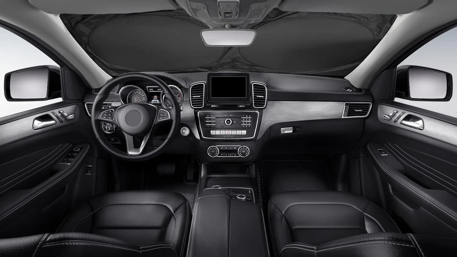 Flag Windshield Sun Shade, High-Resolution Car Sun Shield with Mirror, Cut-Out