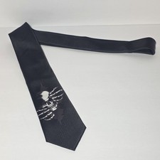 Skull Necktie - Brand New - Black with Skull - Handmade