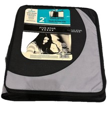 Vintage MEAD Five-Star Zip Up Binder Organizer Black Gray RARE 12x14