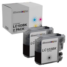 2 LC103BK for Brother LC103XL LC103 XL BLACK Ink Cartridge High Yield MFC-J6520D