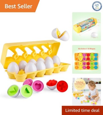 Fun 12 Egg Set for Shape Sorting & Fine Motor Skills - Perfect Toddler Gift
