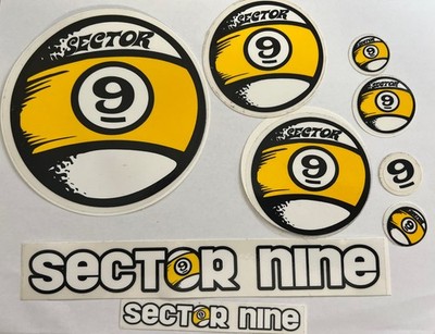 Lot of 9 Sector 9 Skateboard Sticker Vintage Skateboard Stickers Longboard Decal