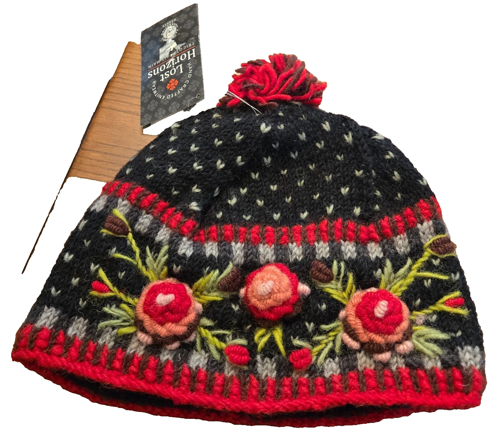 Women's Lost Horizons Frosty Blooms Wool Beanie with Fleece Lining Band