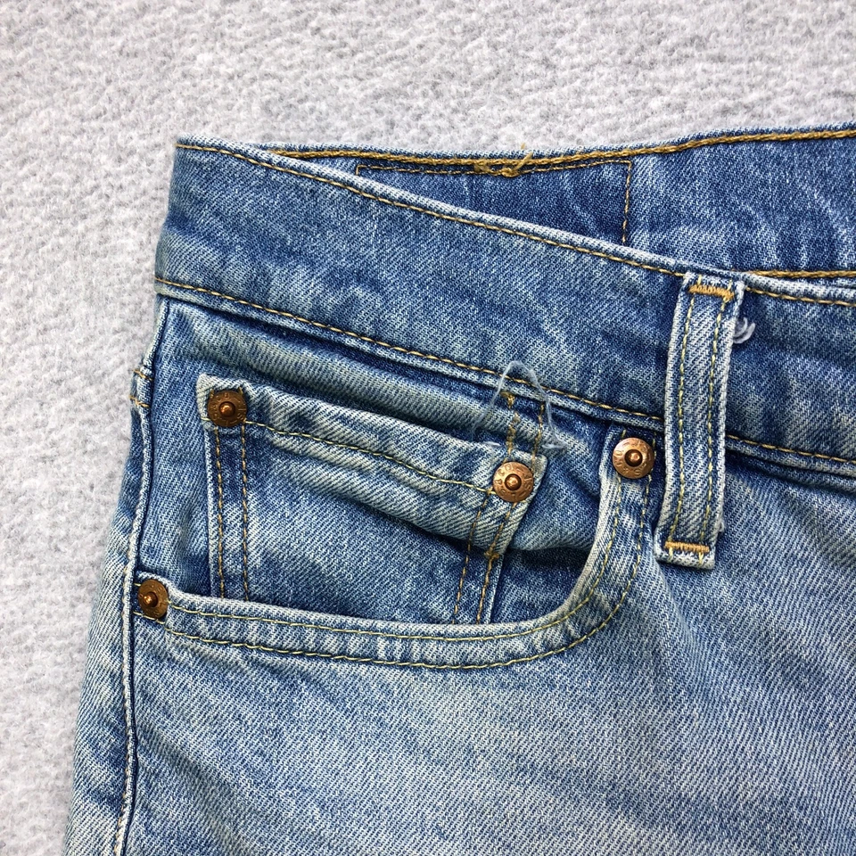 Jeans Levi's 513 Para Hombre 32x30 Azul Calce Ajustado Corte Recto Elástico Denim Lavado Ligero Foto 3 de 4