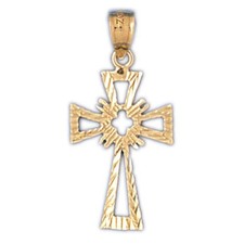 Cross Charm Pendant 14k Gold