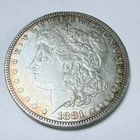 1881 $1 MORGAN SILVER ONE DOLLAR, AU ALMOST UNCIR. CONDITION 90% SILVER  #9099