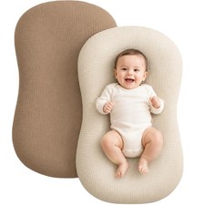 Muslin Baby Lounger Cover 2 Pack, Cotton Soft Breathable Infant Nest Slipcove...
